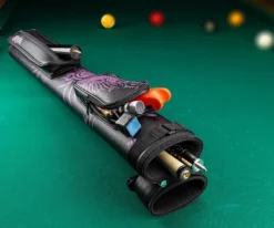 Athena Purple Tribal Heart 2 Butt 2 Shaft Hard Case -Billiard Cue Shop athc02 01 2