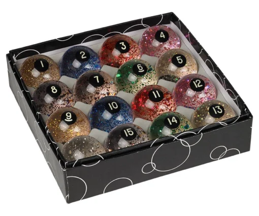 Action Glitter Billiard Ball Set -Billiard Cue Shop bbglr 01