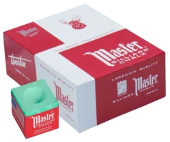 Master Chalk (Box Of 144 Cubes) -Billiard Cue Shop chm144 green 01