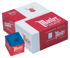 Master Chalk (Box Of 144 Cubes) -Billiard Cue Shop chm144 skyblue 01