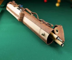 Elite 2x2 Vintage Leather Cue Case Chestnut -Billiard Cue Shop ecv22 chestnut 01 1