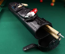 Instroke Southwest 3 Butt 7 Shaft Leather Case 7 Instroke Southwest 3 Butt 7 Shaft Leather Case -Billiard Cue Shop issw37 black 01