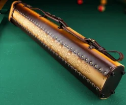Instroke Tooled 3 Butt 5 Shaft Leather Case -Billiard Cue Shop ist35 rust 02