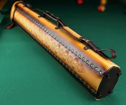 Instroke Tooled 3 Butt 7 Shaft Leather Case -Billiard Cue Shop ist37 rust 02